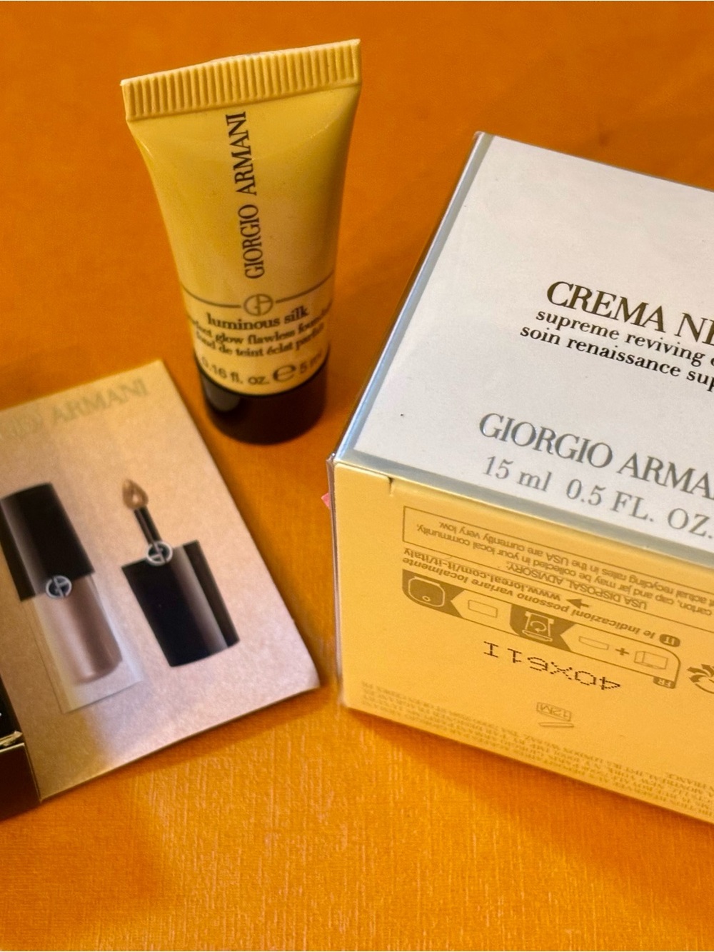 Giorgio Armani Crema Nera Supreme Reviving Cream and Foundation&Eye Color Set.